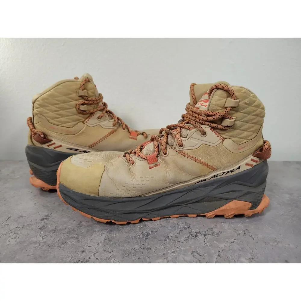 Altra Olympus 5 Mid GTX Hiking Boots Women's 7.5 Sand Zero Drop Waterproof EUC